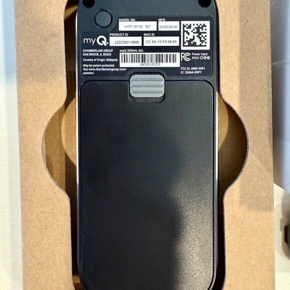 MyQ Smart Garage Door Video Keypad, Wide-Angle Camera, EXTRA OEM BATTERY, White - Picture 3 of 5